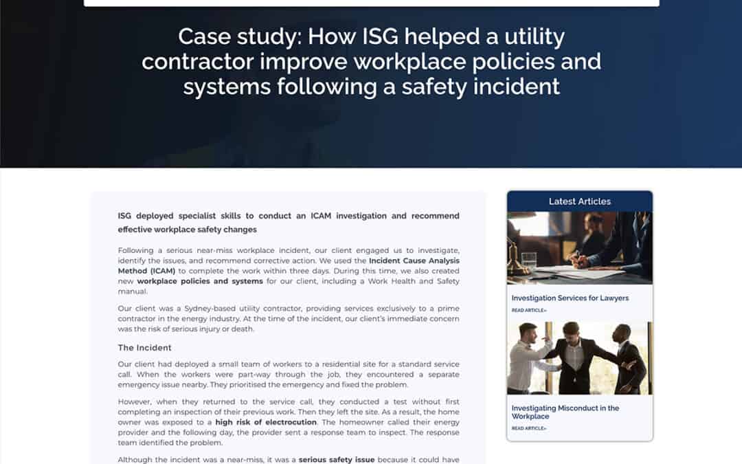 Investigative Services Group case study